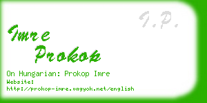 imre prokop business card